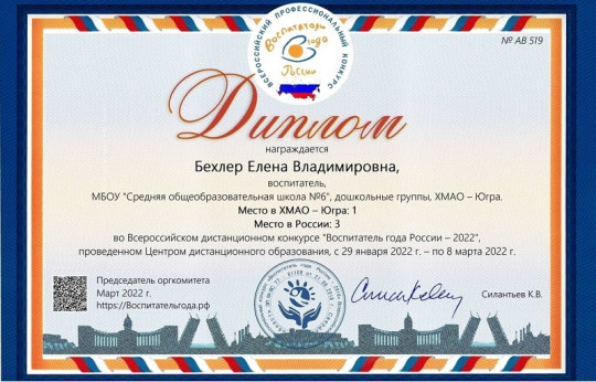 Участие в конкурсе "Воспитатель года России - 2022" Участие в конкурсе "Воспитатель года России - 2022".